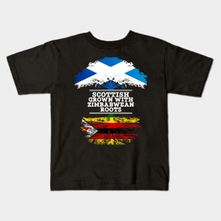 Scottish Grown With Zimbabwean Roots - Gift for Zimbabwean With Roots From Zimbabwe Kids T-Shirt